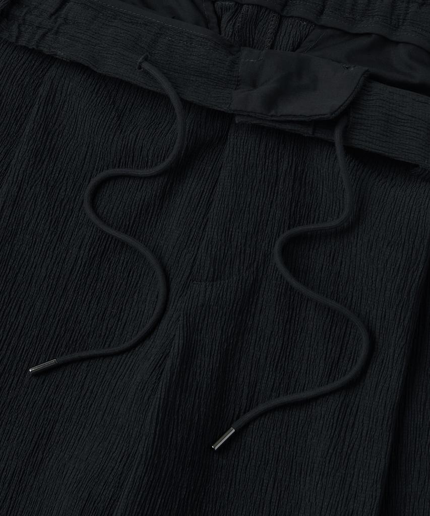 MUSINSA STANDARD Crinkle One-Pleat Wide Elastic Pants [Black]