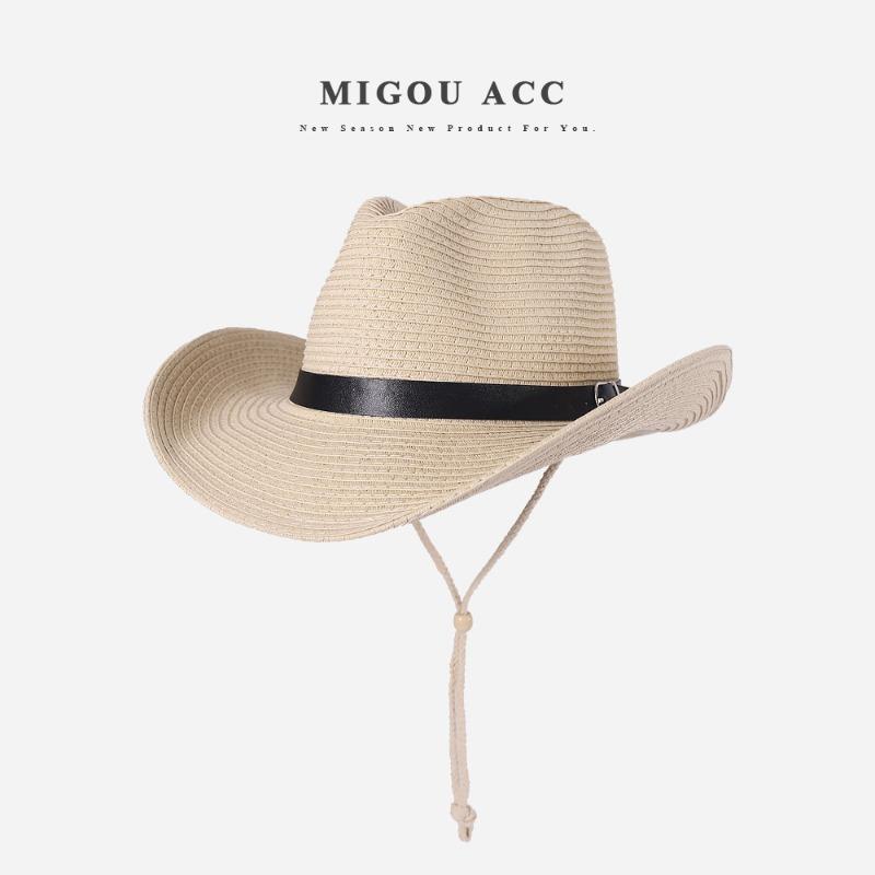 Men's outdoor sunscreen visor travel foldable cowboy hat parent-child beach hat sun hat