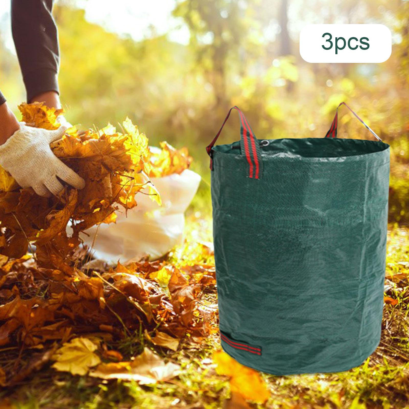 3pcs 132Gallons Collapsible Garden Waste Bags, Self Standing and Reusable Bag