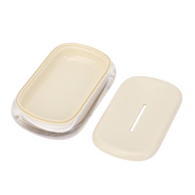Acrylic Soap Dish Double Layer Drainage Storage Holder Soap Container for Bathroom Countertop Cream