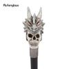 Silver Resin Skull Dragon Head Walking Cane Fashion Decorative Steel Stick Gentleman Elegant Cosplay Cane Knob Crosier 94cm