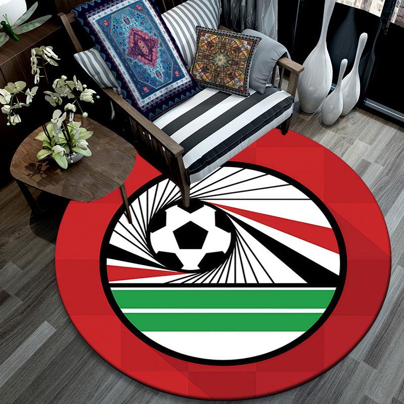 Egypt national football logo Round Rug, Non Slip Washable Circular Carpet For Living Room Bedroom Playroom, Sports Fan Decor, Holiday Birthday Gift