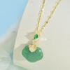 Jade Necklace Female Guochao Court Style Versatile Hetian Jade Ruyi Safety Lock Pendant Jewelry