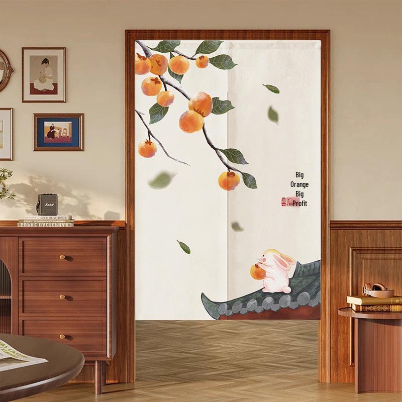 Hochwertiger, stanzfreier Toiletten- und Türdurchgangs-Trennvorhang für Bad und Schlafzimmer - Ölbeständiger Halber Vorhang für Küchengebrauch