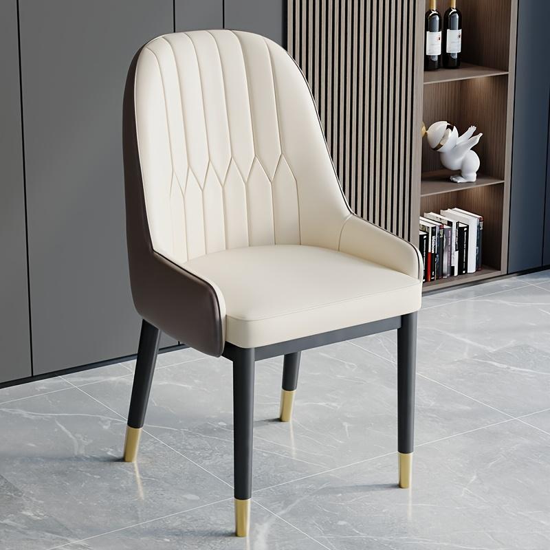 Nordic Upholstered Dining Chair - Modern Lounge Armchair with Wooden Legs, Comfortable Kitchen & Bar Chair for Home Decor