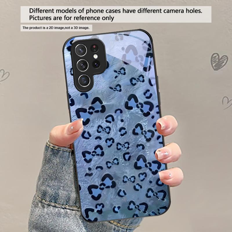 Abstract Leopard Print For Samsung Galaxy S20 S21 S22 S23 Plus S24 FE S25 Ultra S26 Edge S25+ S20+ S22+ Black Glass Phone Case