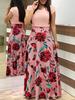 Floral Print Color Block Long Dress: Autumn 2018 Hot-Selling European & American Style Women's Clothing