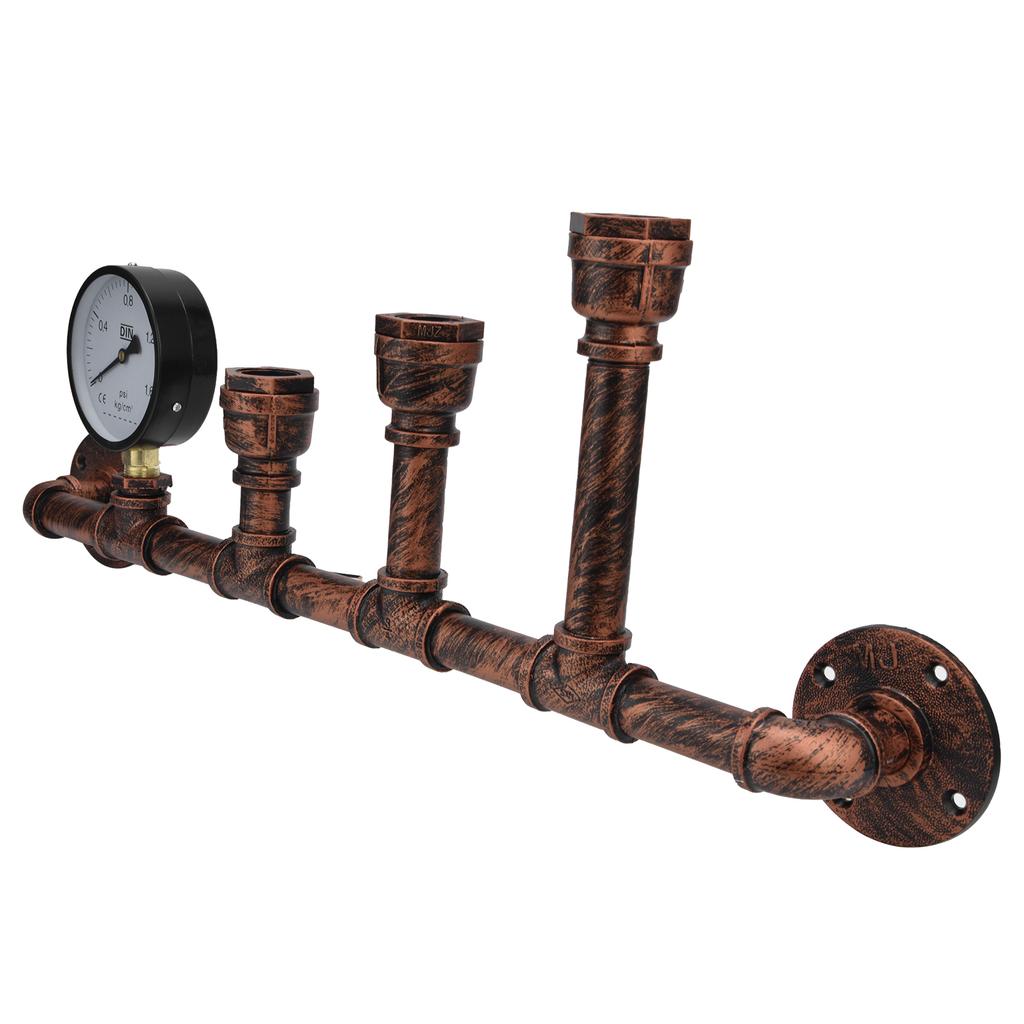 Iron Wall Lamp 3 Head Water Pipe Light Steampunk Retro Wall Lamp with E27 Socket for Restaurant