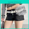 Retro Punk Style Pu Leather Belt For Women With Alloy Buckle For Streetwear Look