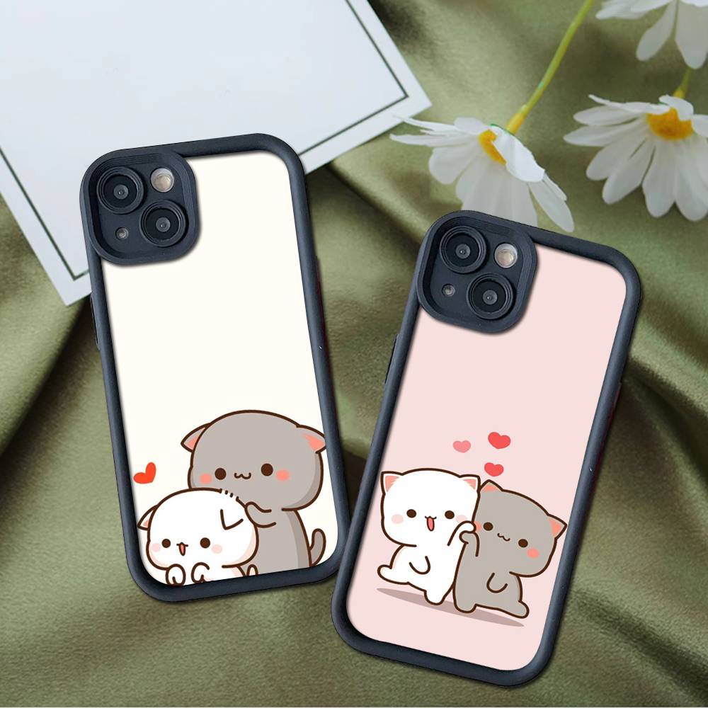 Cartoon Cute Cats Silicone Soft Phone Case For iPhone 17 16 14 13 12 11 15 Pro Max Plus Air Cover