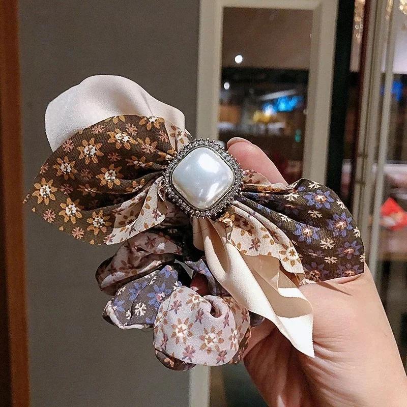 

Аксессуар для волос в виде сердечка для девочки, бриллиантовый жемчуг, цветочный бант, бант, круг для волос, супер-фея, украшение для волос хаки