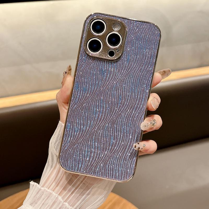 iPhone 16 Pro Max Electroplated Glitter Water Ripple Full Coverage Protective Case