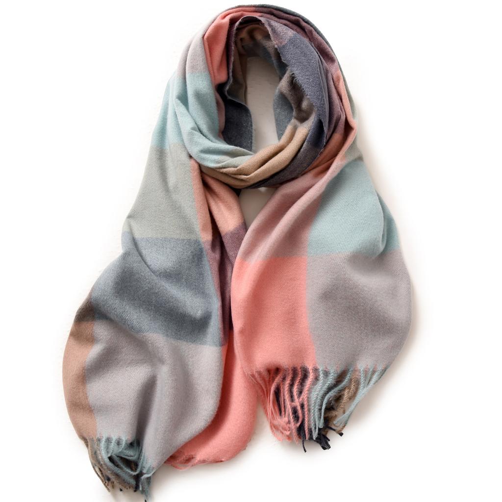 Plaid scarf women's autumn and winter imitation cashmere warm scarf office shawl with high-end scarf women's winter