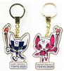 Tokyo 2020 Olympic and Paralympic Games Metal Keychain Set of 2, Miraitowa & Someity, Official Torch Relay Merchandise