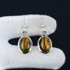 Tigerauge Edelstein Ohrringe, Tigerauge 925 Sterling Silber Ohrringe, handgefertigter Schmuck, Boho Ohrringe, Geschenke für Frauen, Frauen Ohrringe