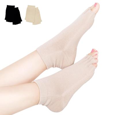 Milieu Yoga Made In Silk and Cotton Sizes Five-Toe Socks, Japan, Non-Slip, (JP, 22.0 Cm, 24.0 Cm, Beige)