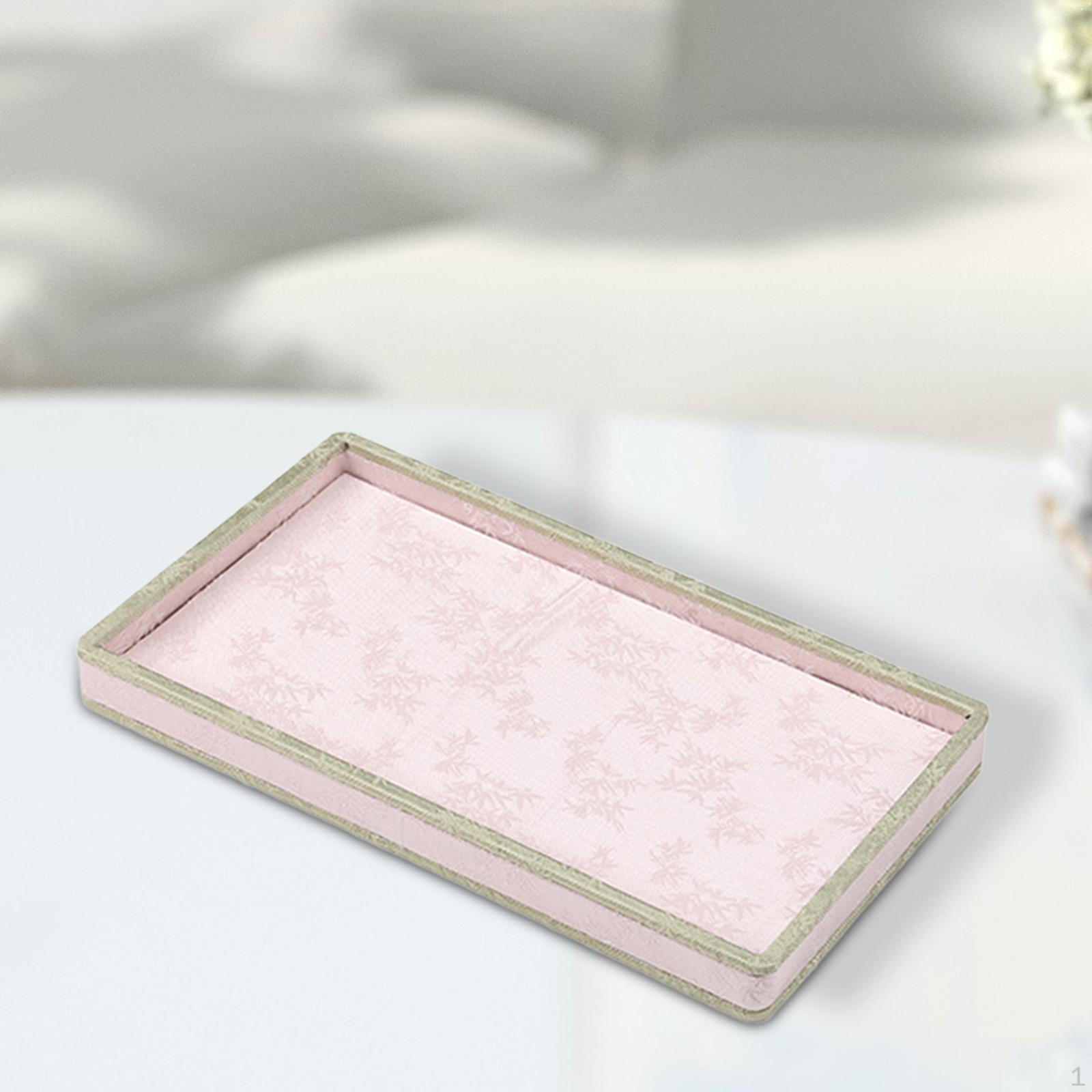 

Jewelry Display Tray Organizer with Cover Rectangle Vanity Plate Storage рожевий