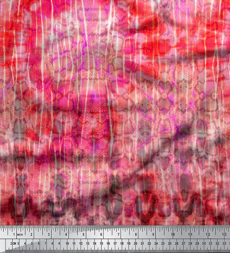 Soimoi Japan Crepe Satin Fabric Tie & Dye Panel Decor Fabric Printed Metre 42 Inch