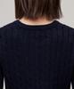 MUSINSA STANDARD WOMAN Women'S Angora Blend Cable Crew Neck Knit [Navy]