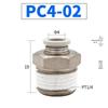 Yadake PC4-M5/PC6-01/PC8-02/PC10-03 Pneumatic Quick Connectors