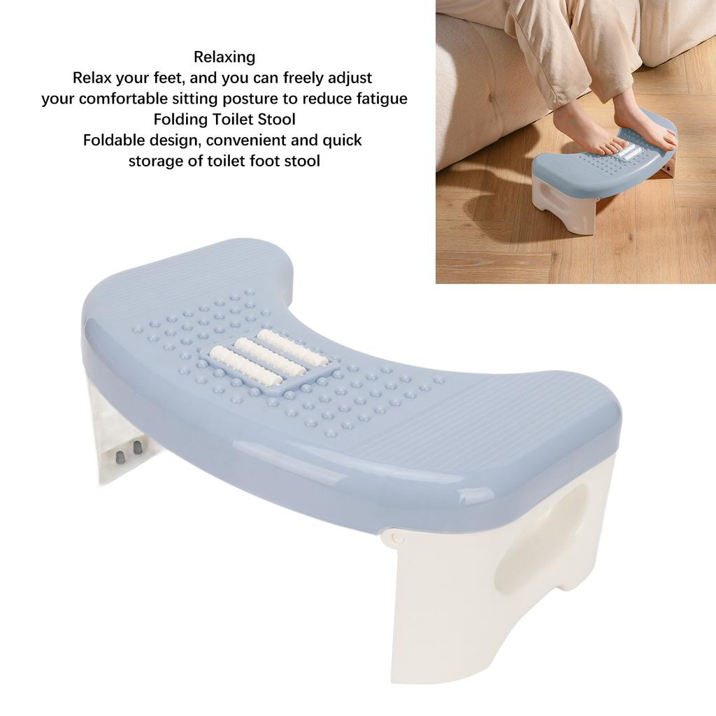 Toilet Stool Foldable Curve U Design Antislip Portable Easy Storage Poop Stool for Batchroom