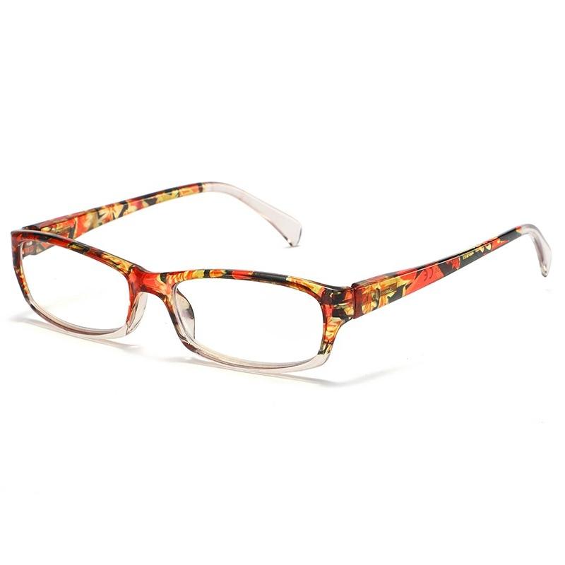 New Fashionable Anti Blue Light Reading Glasses for Women Stylish Colorful Square Frame Spring Legs Presbyopia Glasses Diopter