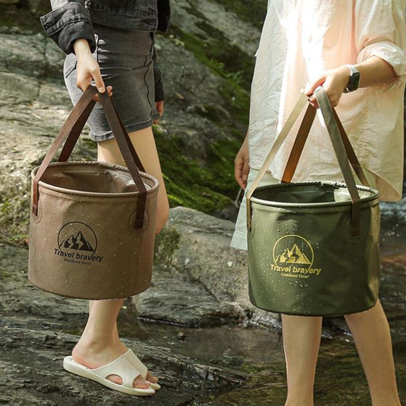 10L Camping Bucket Waterproof Water Storage Bucket Portable Water Bag Foldable Basin With Handle Camping Supplies