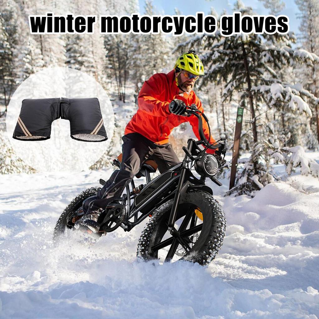 Winddichte Wasserdichte Lenkerstulpen Handschuhe, Reflektierende Winter Warme Handstulpen für Motorrad Radfahren Männer Frauen