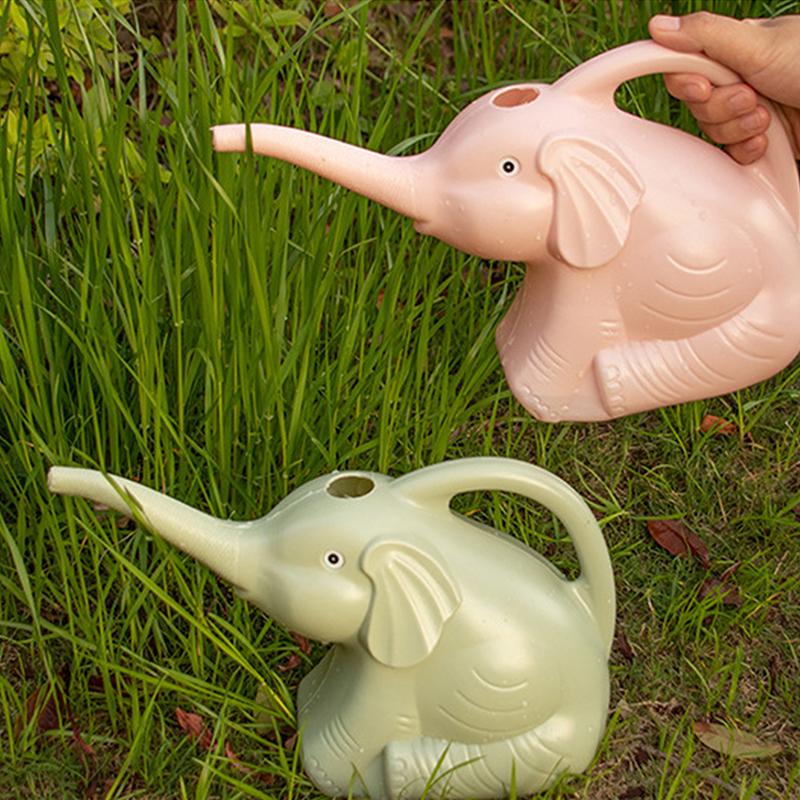 Cute Plastic Elephant Shape Watering Pot Can Plant Outdoor Irrigation Gardening Tools Equipment Garden Supplies Home Accessories