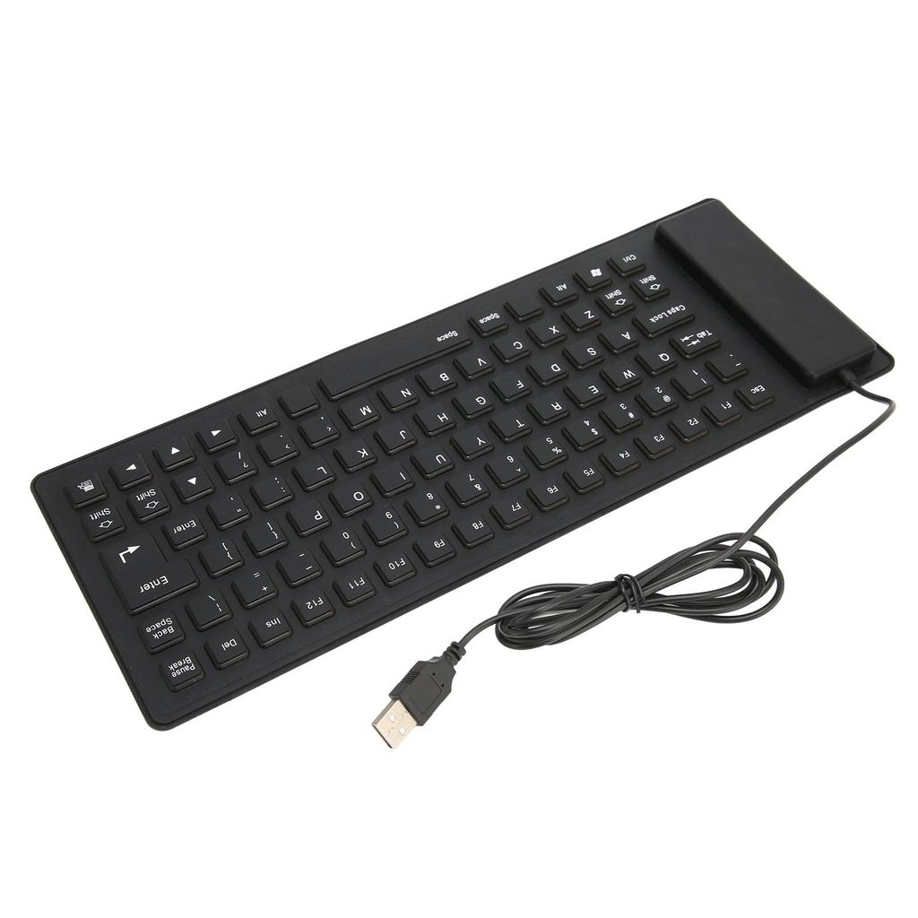 Faltbare Silikontastatur, 85 Tasten, faltbares Design, geräuschlos, kabelgebunden, wasserdicht, staubdicht, flexibel