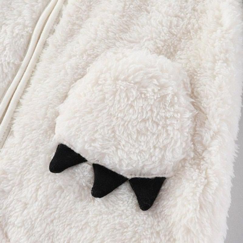 Fleece Romper Baby Long Sleeve Jumpsuit Autumn Baby Boys Girls Rompers Hooded Warm Cloth