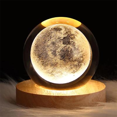 1PC Unique 3D Crystal Ball Lamp with Galaxy and Planetary Projections USB Night Light for Cozy Atmosphere Plasma Ball