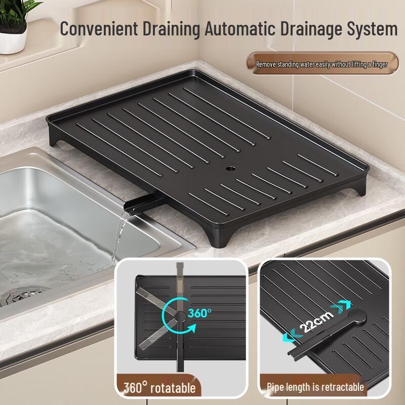 Zhishi Multi-function Self-Draining Dish Drying Rack