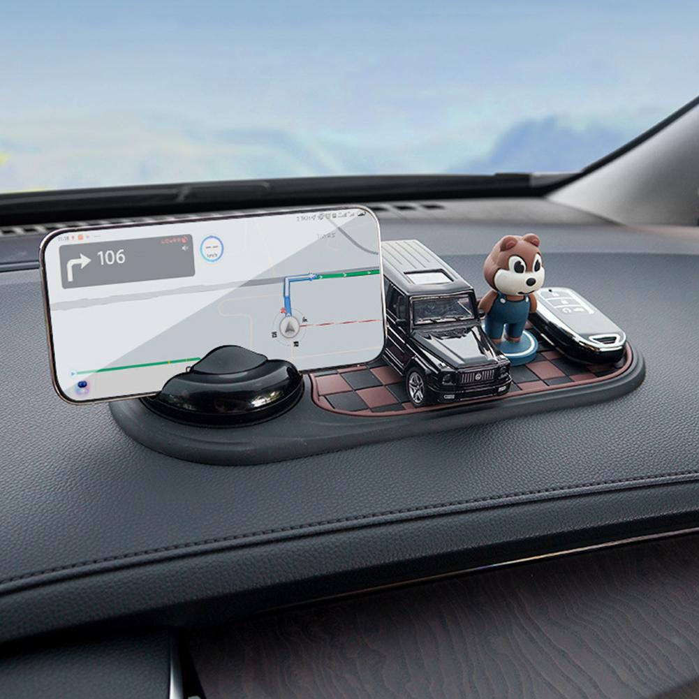 Car Dashboard Mat with Temporary Parking Numbe Dashboard Pad Multifunctional Anti-Slip Phone Mount for Cell Phones Keys Glasses