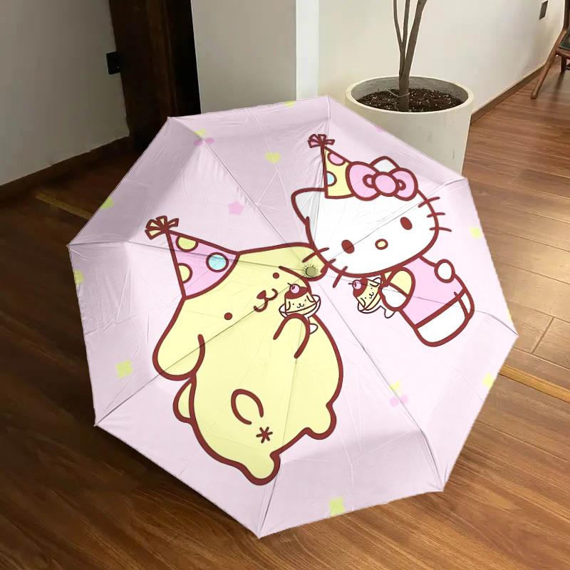 1pc Hello Kitty Birthday Celebration Umbrella with Plastic Handle,Suitable for All Seasons Home Travel Outdoor UmbrellaSanlio564