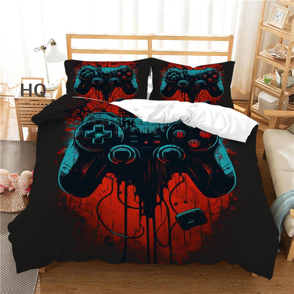 Capa de Cama Estampada de Console de Jogo 3D Poliéster Conjunto de Capa de Edredom Tamanho Solteiro Moda Cool Conjunto de Cama para Casa