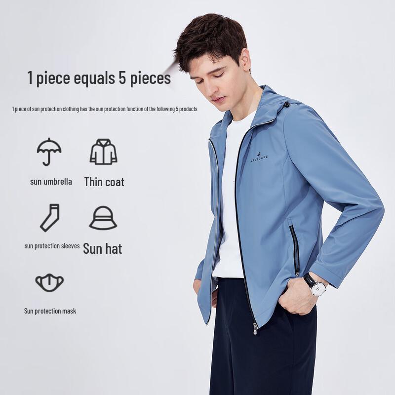 Navigare Men's Hooded Breathable Sun Protection Jacket