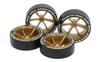 Tamiya Mini 4WD Special Edition Mini 4WD 40th Anniversary Super Hard Large Diameter Tires Wheels 95639 Gold Low-Profile & 6-Spoke