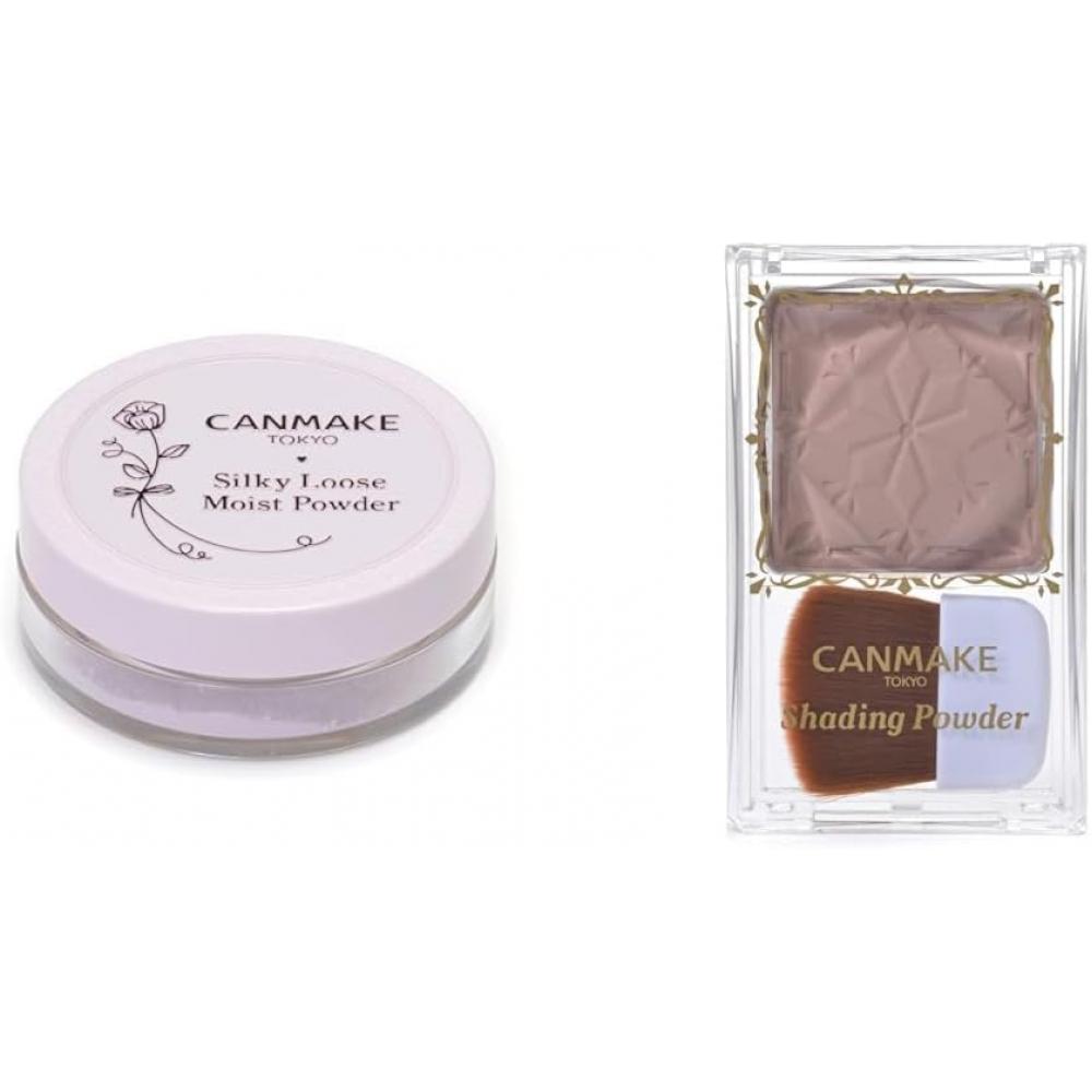 

[Купить набор] Canmake Silky Loose Moist Powder 02 Sheer Lavender 6,0 г Рассыпчатая пудра Moisturizing Smooth + Canmake Shading Powder 04 Ice Grey Brown 5 г