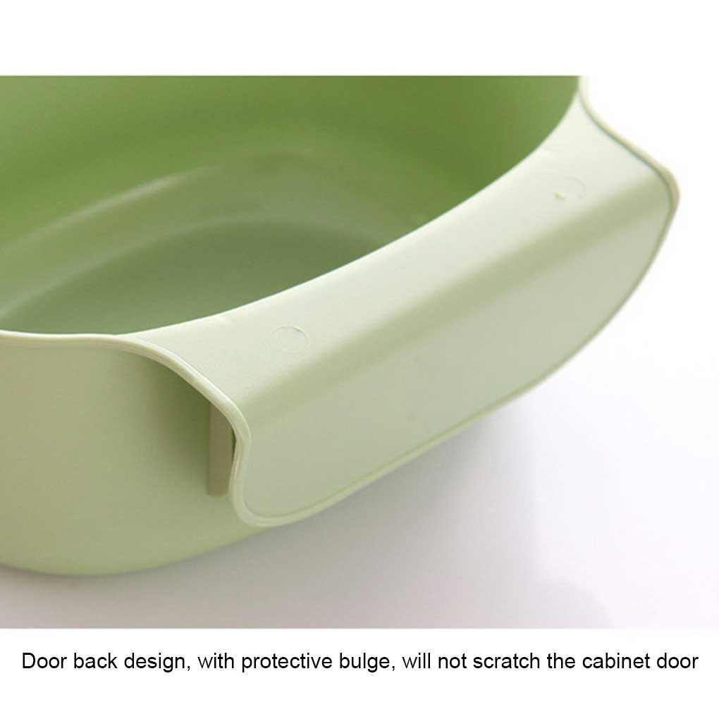 2 Pcs Kitchen Hanging Trash Can Door Buckle Garbage Basin Oval Shape Organizer Storage Large Sink Clutter Collection Basket