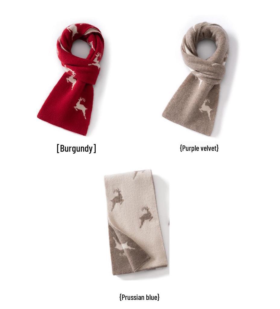 Children's Cashmere Scarf: New Autumn/Winter Warm Neck Gaiter & Shawl with Little Deer Design