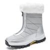 Women's Plus Velvet Thickened Ski Mid-Calf Snow Boots - Large Size, Warm Outdoor Winter Footwear