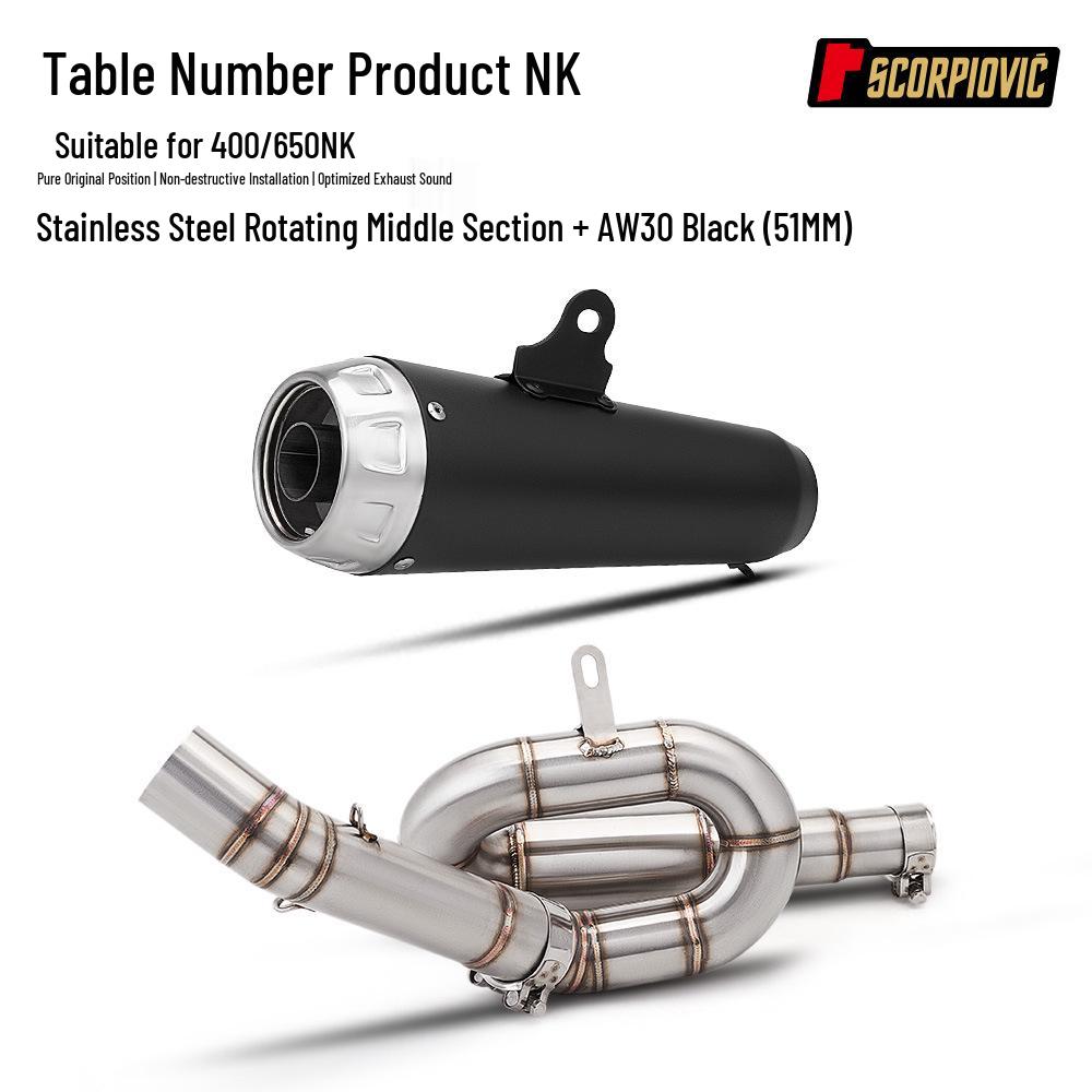 CFMOTO 650NK/400NK Mid-Pipe Resonator Tailpipe Muffler for Motorcycle Modification