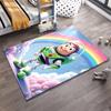 Flannel Rug Buzz Lightyear Standing On Clouds with Rainbow Art Decor