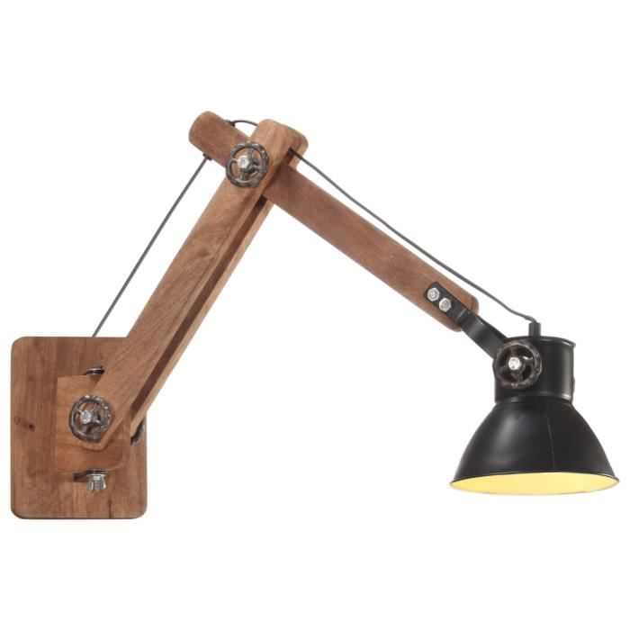 VidaXL Lampe murale Style industriel Noir Rond E27