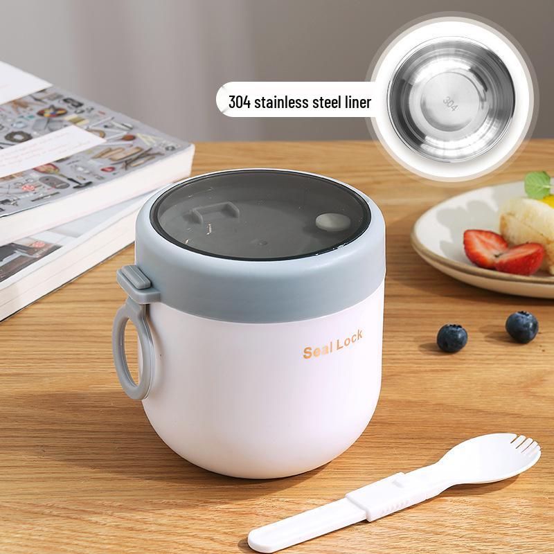 304 Edelstahl Isolierte Haferflocken- & Joghurt-Schüssel - Tragbarer Frischhalte-Lunch-Behälter