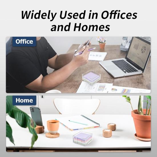 Acryl Notizzettelspender Notizblockhalter Rutschfest Schreibtischorganizer für 3x3 Zoll Notizen Kompakt Büro Schule Heimgebrauch Schreibtischzubehör Geschenk