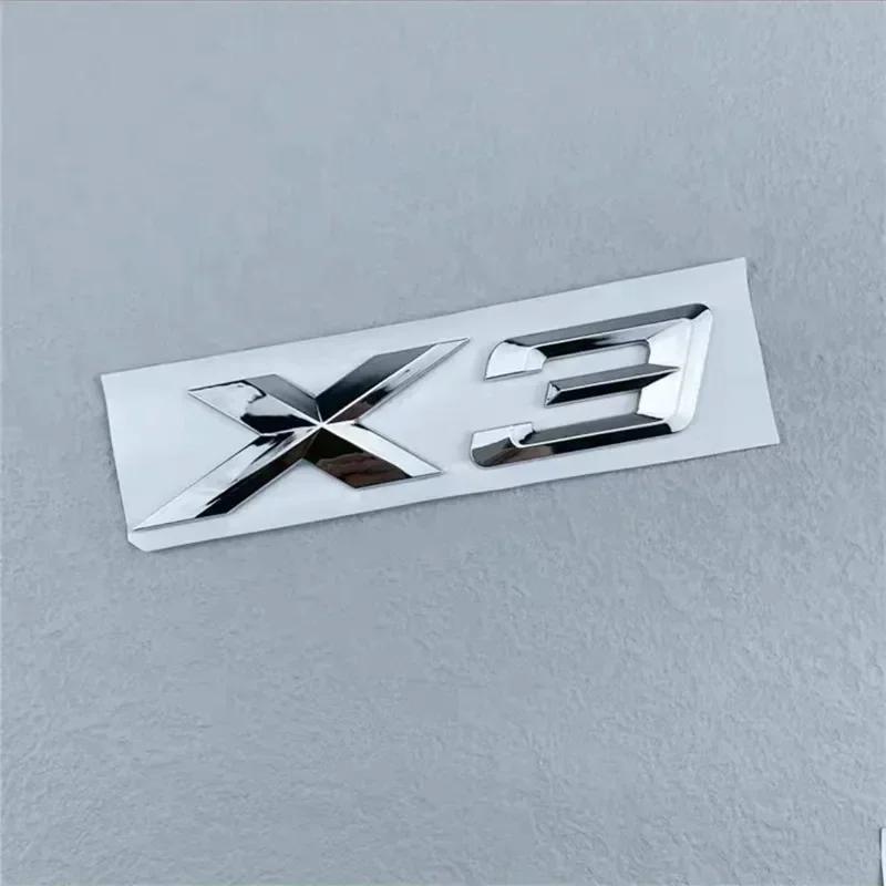 3D ABS Black Chrome Car Letters Rear Trunk Emblem Badge X1 X2 X3 X4 X5 X6 X7 Logo