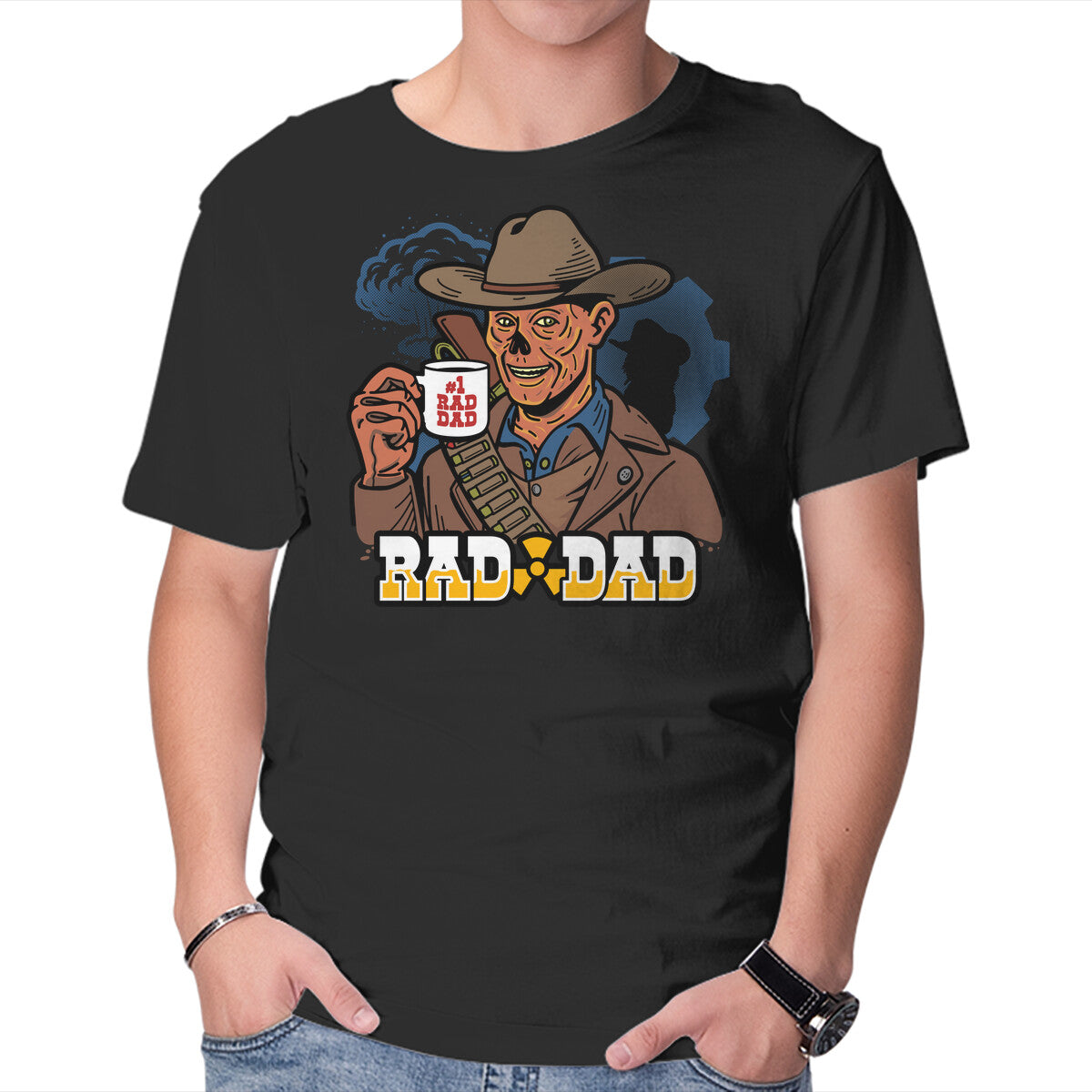 Unisex Crew Neck T-Shirt Rad Dad Graphic Short Sleeve Casual Tee XXL