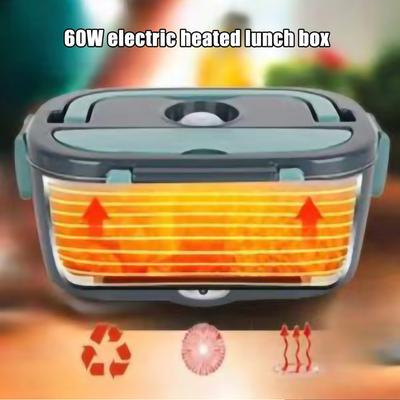220V 110V 12V 24V Dual Use Home Car Electric Heating Lunch Box Leakproof Portable Food Warmer Heated Container Stainless Steel